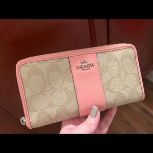 Coach Pink and Tan Women's Wallet